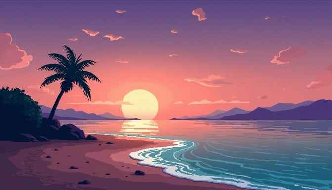 Serene Beach Dusk