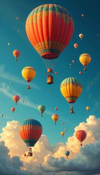 Soaring Colorful Balloons