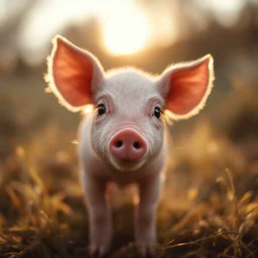 Curious Golden Piglet