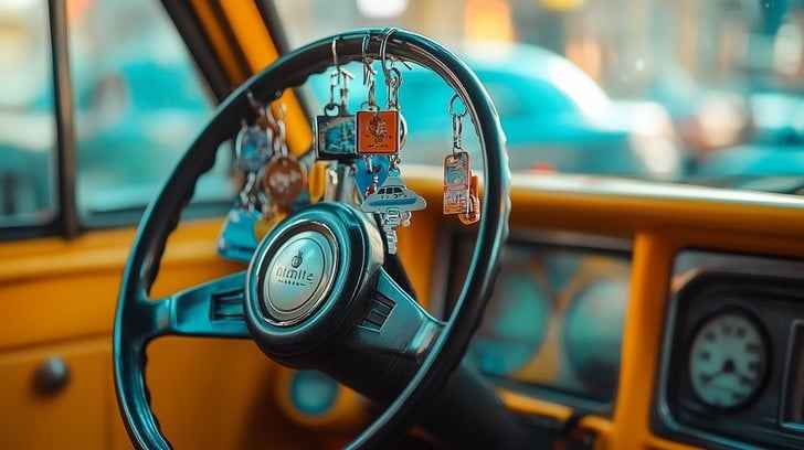 Vintage car interior