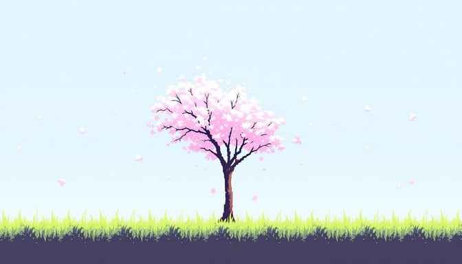 Pixelated Cherry Blossom
