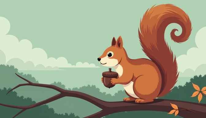 Squirrel Savoring Acorn