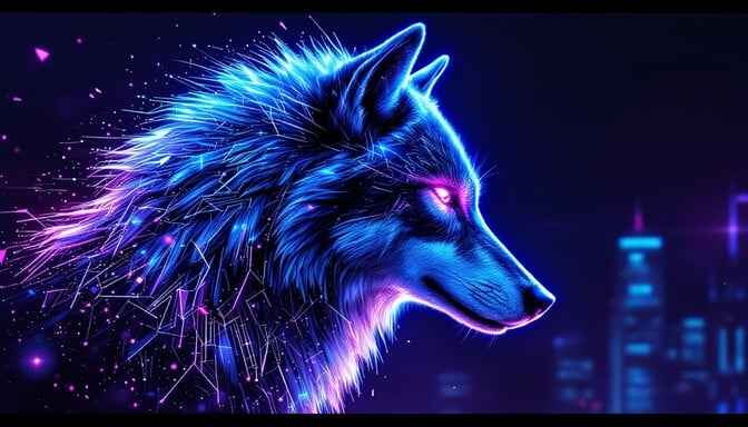 Neon Wolf Spirit