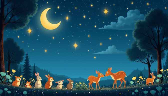 Moonlit Animal Gathering