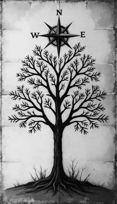 Compass Tree Silhouette