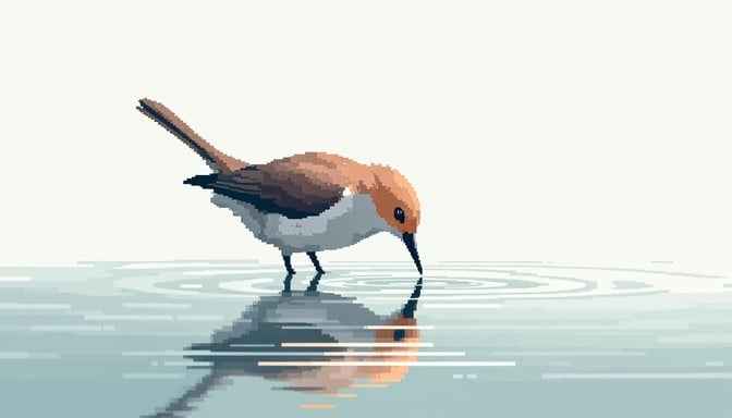 Peaceful Bird Drinking Peaceful Bird Drinking