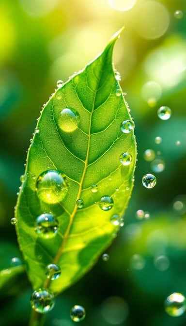Dewy Leaf Closeup