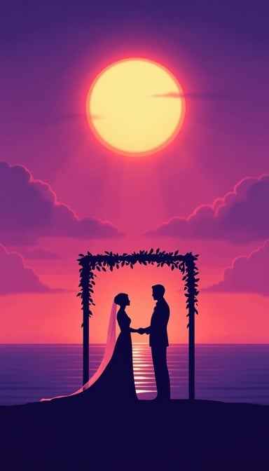 Sunset Wedding Silhouettes