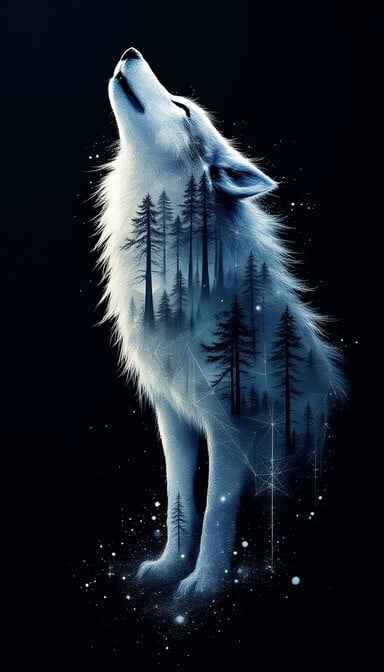 Mystical Wolf Silhouette