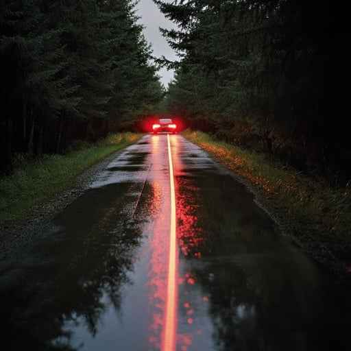 Rainy forest road
