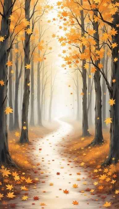 Misty Autumn Path