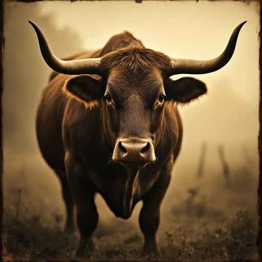 Majestic Bull Portrait