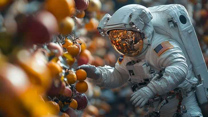Astronaut Harvesting Fruit Astronaut Harvesting Fruit