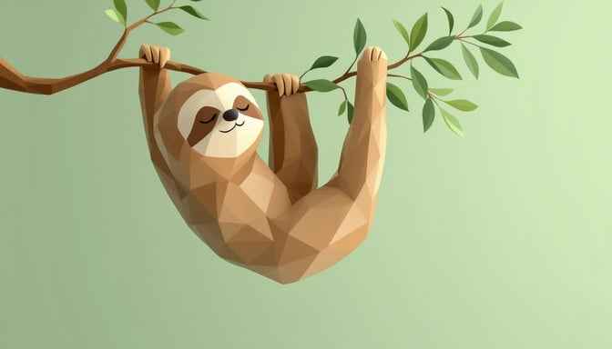 Geometric Sloth Hanging