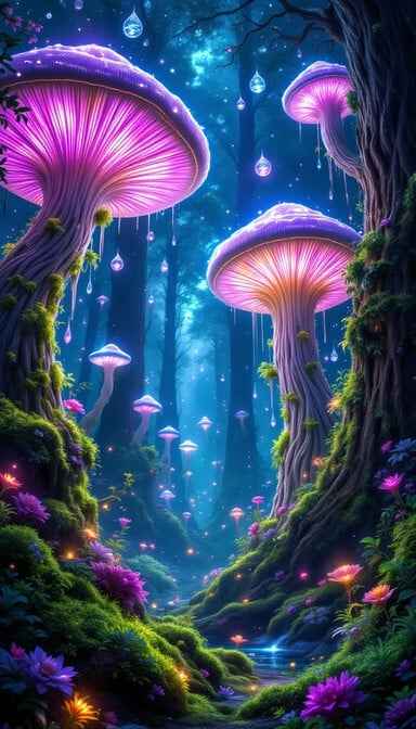 Glowing Mushroom Forest