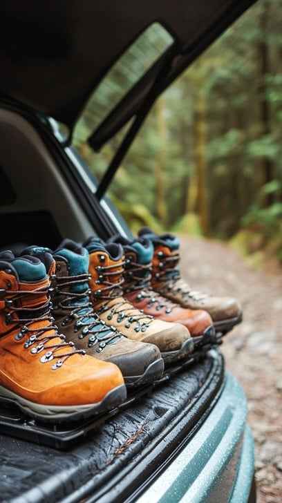 Hiking boots lineup Hiking boots lineup