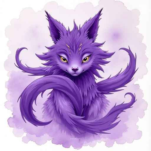 Mystical Purple Kitsune