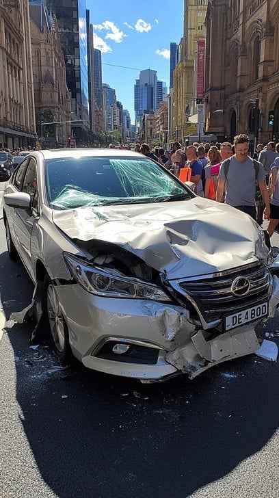 Damaged city car