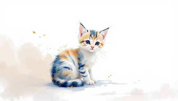 Watercolor Kitten Portrait Watercolor Kitten Portrait