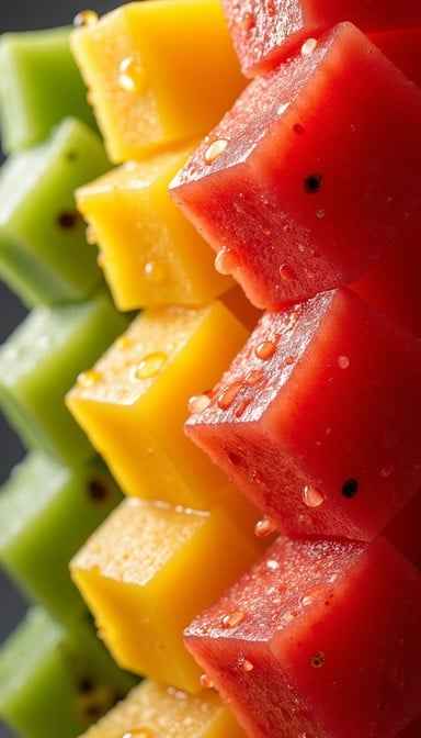 Colorful Fruit Cubes