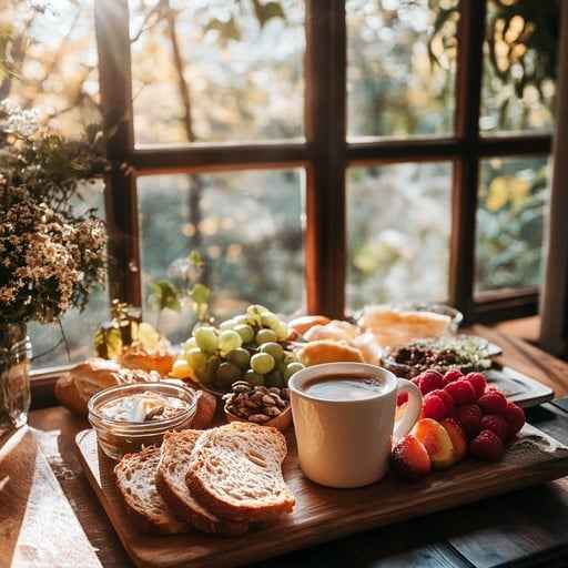 Cozy breakfast scene Cozy breakfast scene