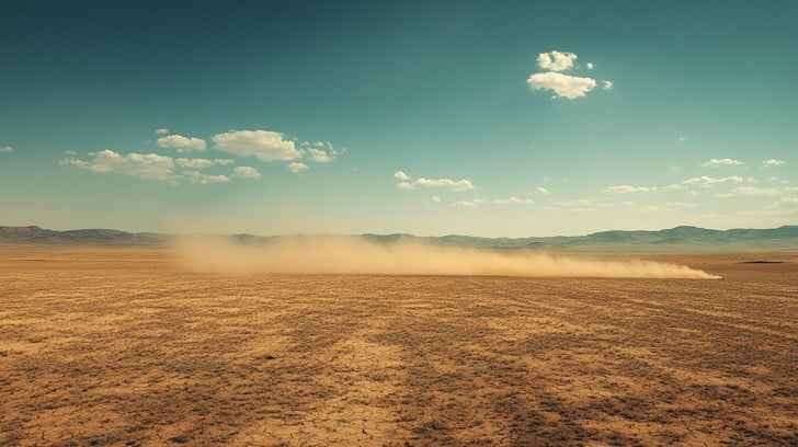 Dusty desert plain