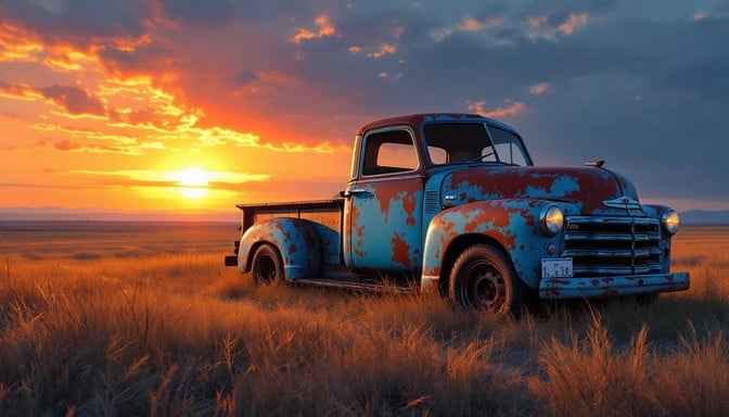 Rustic Truck Sunset