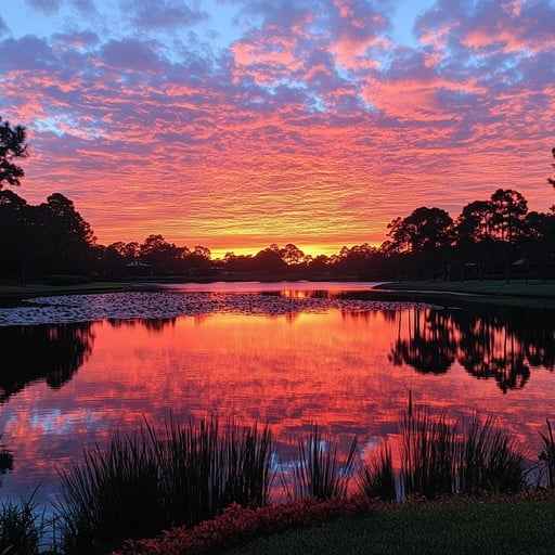 Sunset lake view Sunset lake view