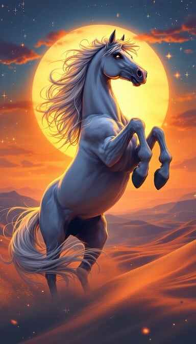 Moonlit Desert Horse Moonlit Desert Horse