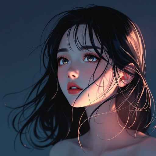 Illuminated Pensive Beauty Illuminated Pensive Beauty
