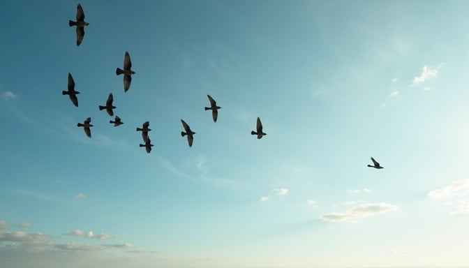 Birds in flight