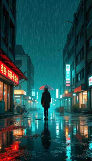 Neon Rain Walker