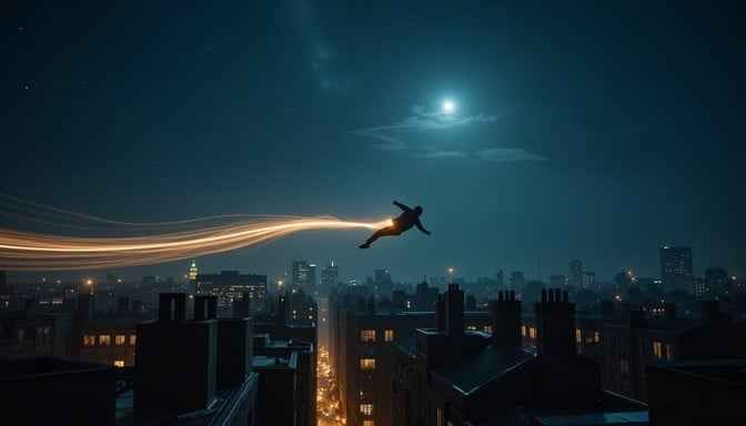 Moonlit Urban Flight