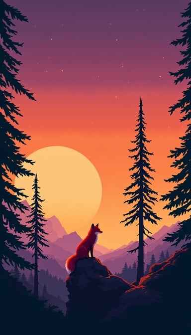 Twilight Fox Silhouette Twilight Fox Silhouette