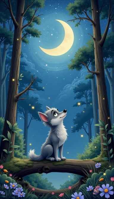 Moongazing Forest Wolf