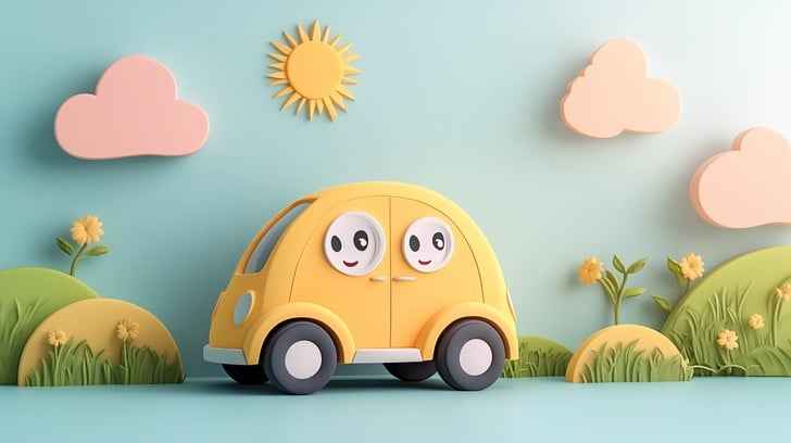 Cheerful Yellow Car Cheerful Yellow Car
