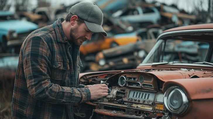 Mechanic fixing car Mechanic fixing car