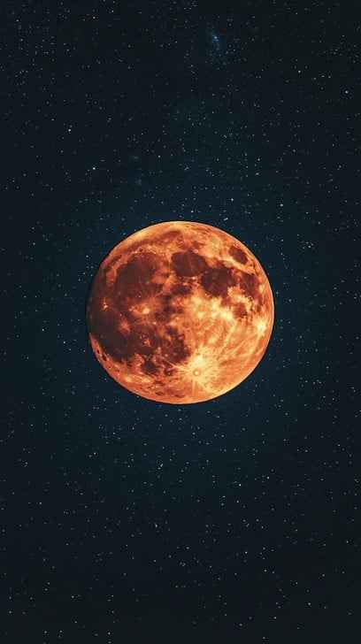 Vivid orange moon