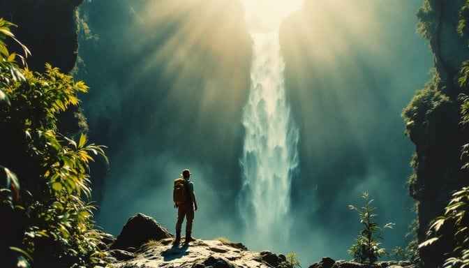 Waterfall Explorer Silhouette Waterfall Explorer Silhouette