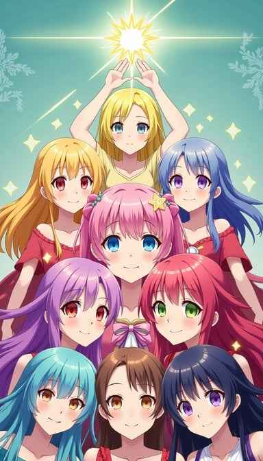 Colorful anime friends