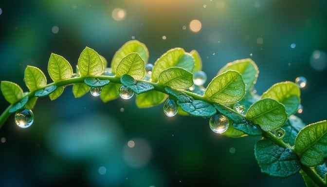 Dewdrops on Leaves