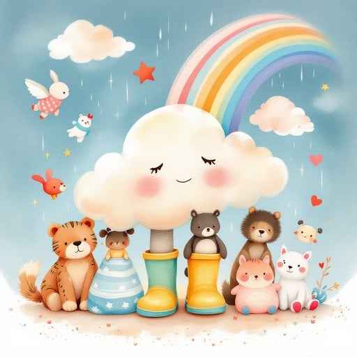 Rainboots Meet Rainbow