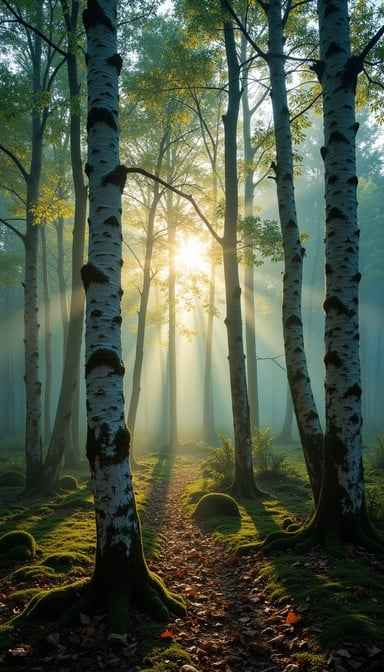 Misty Birch Dawn