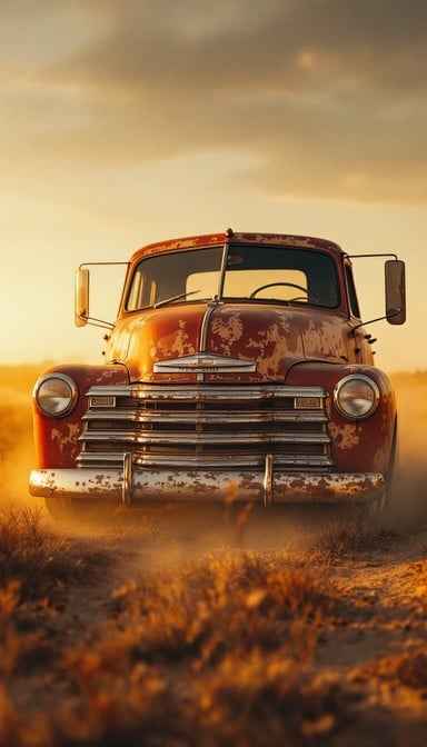 Rustic Truck Sunset Rustic Truck Sunset