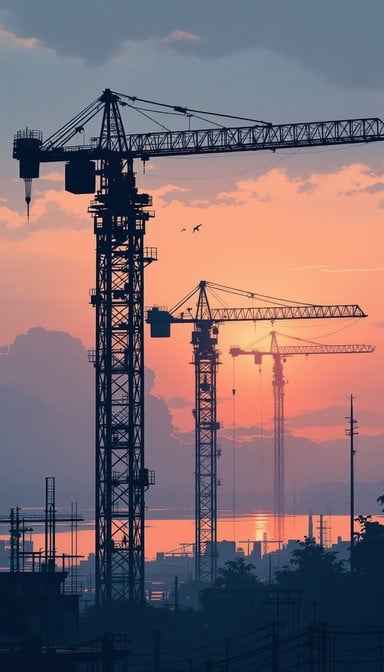 Industrial Sunset Silhouettes Industrial Sunset Silhouettes