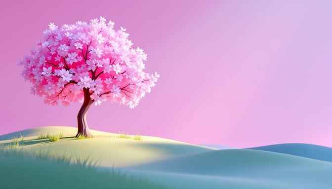 Geometric Cherry Blossom