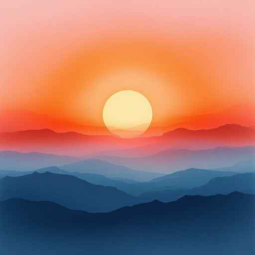 Serene Mountain Sunset