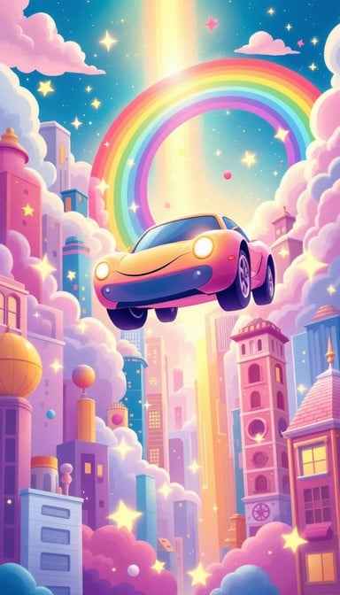Flying Rainbow Car Flying Rainbow Car