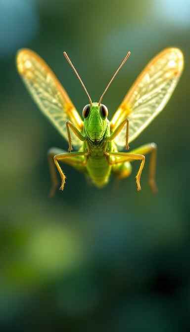 Leaping Green Grasshopper Leaping Green Grasshopper