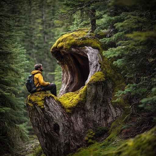 Forest contemplation moment Forest contemplation moment